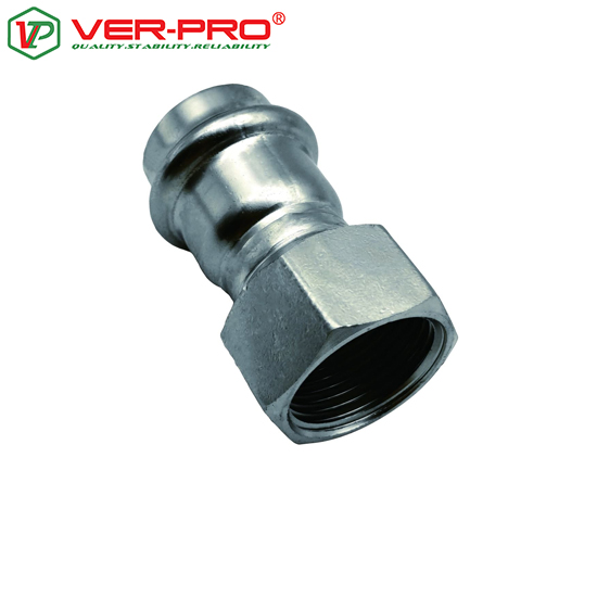 VPSF153 Соединитель прямой с переходом на внутр.резьбу из нерж.стали (P-G), Ver-pro