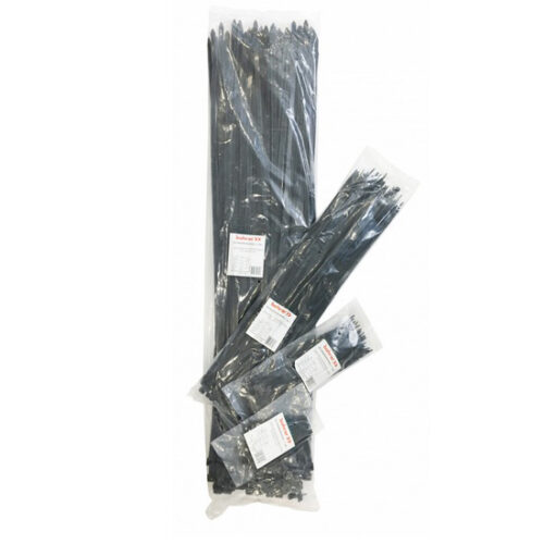 Хомут стяжка пластик черный 4 (4,6)х350 (100 шт) BOHRER