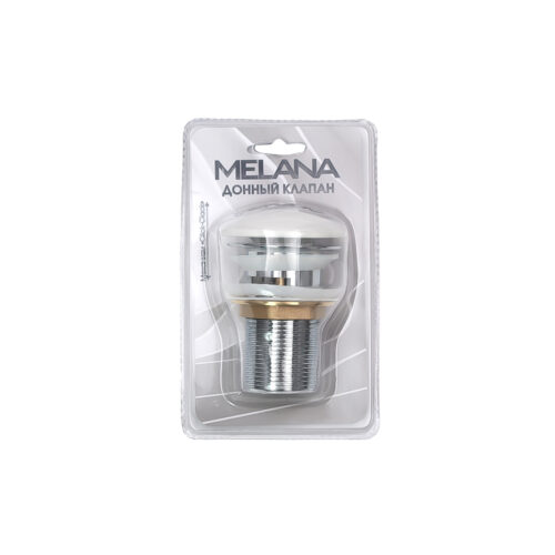 MLN-335301 Донный клапан с переливом (Белый) Click-clack MELANA (в блистере)